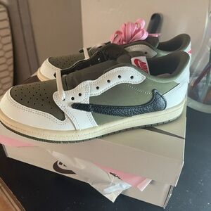 Jordan Kids' Olive, White, and Black Sneakers